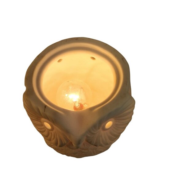 Scentsy White Owl Wax Warmer Light Discontinued 6" Ceramic Electric 25W Fragranc - Picture 3 of 9